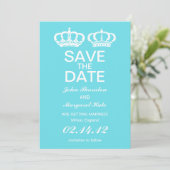 Invitation Faire part de mariage royal bleu (Debout devant)