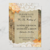 Invitation Faire part de mariage rustique à thème d'automne (Devant / Derrière)