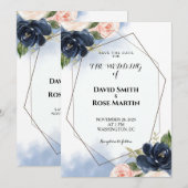 Invitation Faire part de mariage 'Sauver la date' (Devant / Derrière)