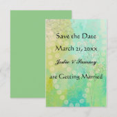 Invitation Faire part de mariage Save the Date sarcelle et ve (Devant / Derrière)