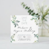 Invitation faire part de mariage unique Enregistrez la date (Debout devant)