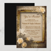 Invitation faire part de mariage vintage anniversaire de mari (Devant / Derrière)