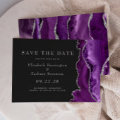 Invitation Faire part de mariage Violet Agate Argenté Foncé