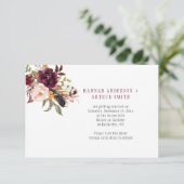 Invitation Faire part de Marsala Boho Florals (Debout devant)
