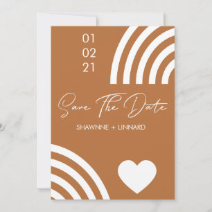 Invitation Faire part de motif terracotta boho script avec ph