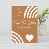 Invitation Faire part de motif terracotta boho script avec ph (Debout devant)