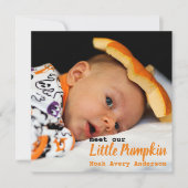 Invitation Faire part de naissance avec photo de Thanksgiving (Devant)