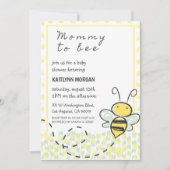 Invitation faire part de naissance bébé abeille jaune mixte (Devant)