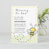 Invitation faire part de naissance bébé abeille jaune mixte (Debout devant)