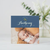 Invitation faire-part de naissance cassis (Debout devant)