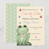 Invitation Faire part de naissance de bébé grenouille fantais (Devant / Derrière)