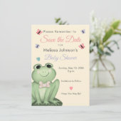 Invitation Faire part de naissance de bébé grenouille fantais (Debout devant)