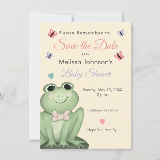 Invitation Faire part de naissance de bébé grenouille fantais (Devant)