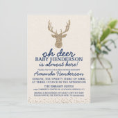 Invitation Faire part de naissance de cerf (Debout devant)