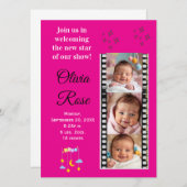 Invitation Faire-part de naissance Étoile de bébé (Devant / Derrière)