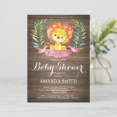 Invitation Faire part de naissance girafe fille rustique (Debout devant)