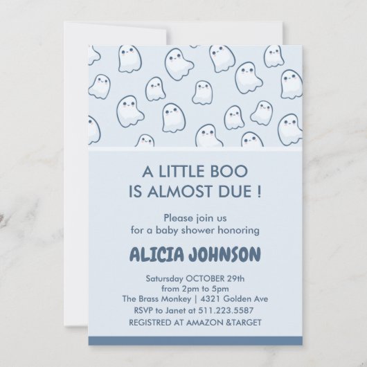Invitation Faire part de naissance Halloween bébé mignons (Devant)