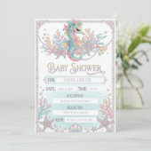 Invitation "Faire-part de naissance Licorne de mer Mignon (Debout devant)