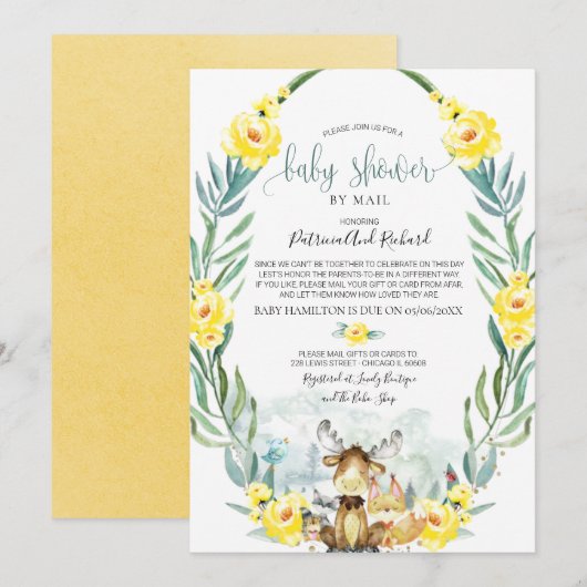 Invitation Faire part de naissance par courrier sur la verdur (Devant / Derrière)
