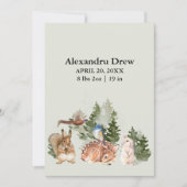 Invitation Faire part de naissance Rustique Aquarelle Forêt (Devant)