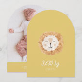 Invitation Faire part de naissance simple Petit Lion (Devant / Derrière)