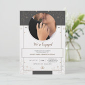 Invitation Faire part de photo de fiançailles Art déco (Debout devant)