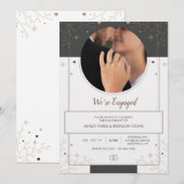 Invitation Faire part de photo de fiançailles Art déco (Devant / Derrière)