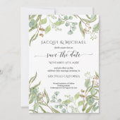 Invitation Faire part de photo de mariage aquarelle Eucalyptu (Devant)