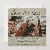 Invitation Faire part de photo de mariage d'hiver Save The Da (Devant)