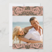 Invitation Faire part de photo de mariage orné de doré rose V (Dos)