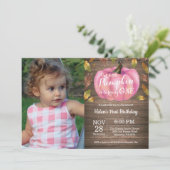 Invitation Faire part de premier anniversaire de fille citrou (Debout devant)