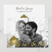 Invitation Faire part de princesse de conte de fées en or (Devant / Derrière)