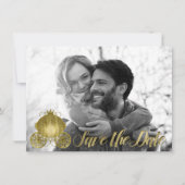 Invitation Faire part de princesse de conte de fées en or (Devant)