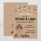 Invitation Faire part de réception champêtre dans un pot Maso (Devant / Derrière)