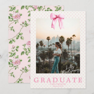 Invitation Faire part de remise de diplôme photo Coquette Cot