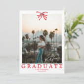 Invitation Faire part de remise de diplôme photo Coquette Nœu (Debout devant)