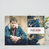 Invitation Faire part de remise de diplôme photo XL Grunge (Debout devant)