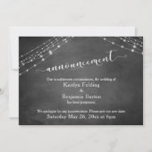 Invitation Faire part de report de mariage Chalkboard Lights (Devant)