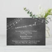 Invitation Faire part de report de mariage Chalkboard Lights (Debout devant)