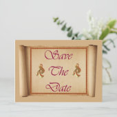 Invitation Faire part de réservation de date annonce déroulan (Debout devant)