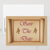 Invitation Faire part de réservation de date annonce déroulan (Devant / Derrière)