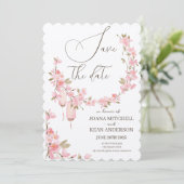 Invitation Faire part de Romantique Fleur Rose (Debout devant)