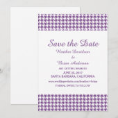 Invitation Faire part de sauvegarde à carreaux, Violet (Devant / Derrière)