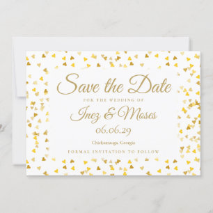 Invitation Faire part de sauvegarde de coeurs en confettis do