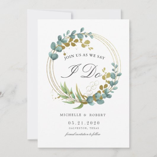 Invitation faire part de sauvegarde de la date de mariage ave (Devant)