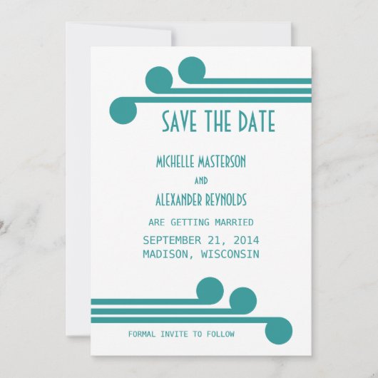 Invitation Faire part de Save the Date Chic Deco Simple Sarce (Devant)