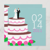 Invitation Faire part de save the date {Gâteau de mariage} (Devant / Derrière)