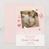 Invitation Faire part de Save the Date pour un amour doux (Devant / Derrière)