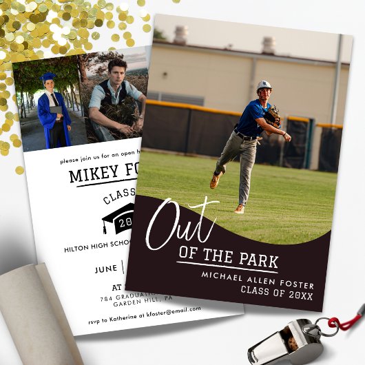 Invitation Faire-part d'études de base-ball