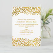 Invitation Faire part élégant blanc Baby's Breath ton doré (Debout devant)